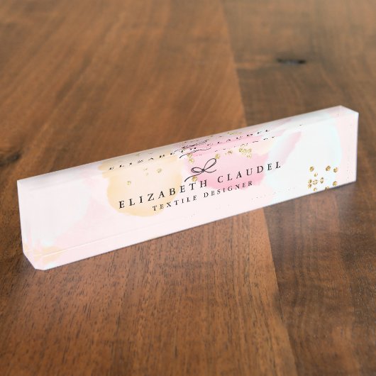 Porte-nom Pour Bureau Pastels simples sophistiqués (Taille)