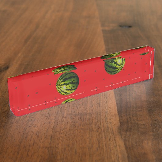 Porte-nom Pour Bureau pastèque rouge et graines (Taille)