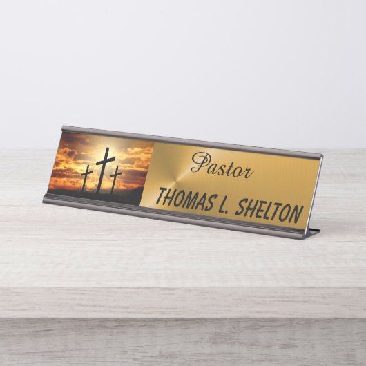 PORTE-NOM POUR BUREAU PASTEUR (Devant)