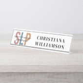 Porte-nom Pour Bureau Pathologiste du langage SLP personnalisé (Devant)