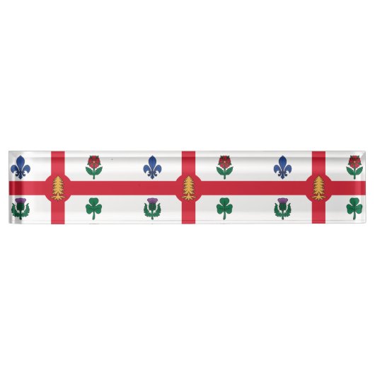 Porte-nom Pour Bureau Patriotic desk nameplate with Flag of Montreal (Devant)