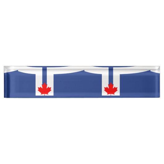 Porte-nom Pour Bureau Patriotic desk nameplate with Flag of Toronto (Devant)