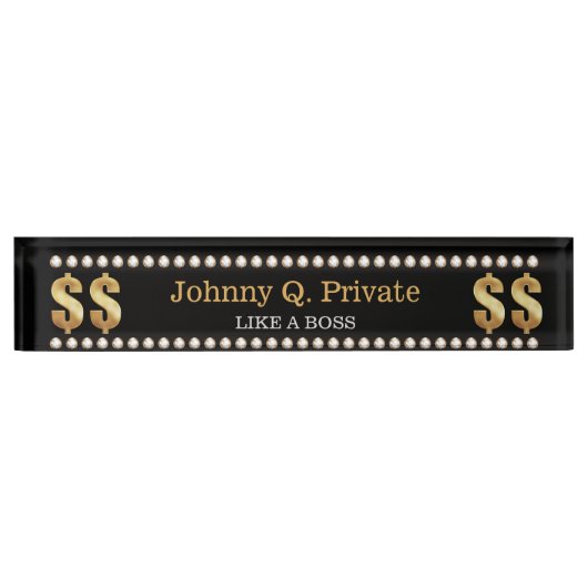 Porte-nom Pour Bureau Patron Bling VIP (Devant)