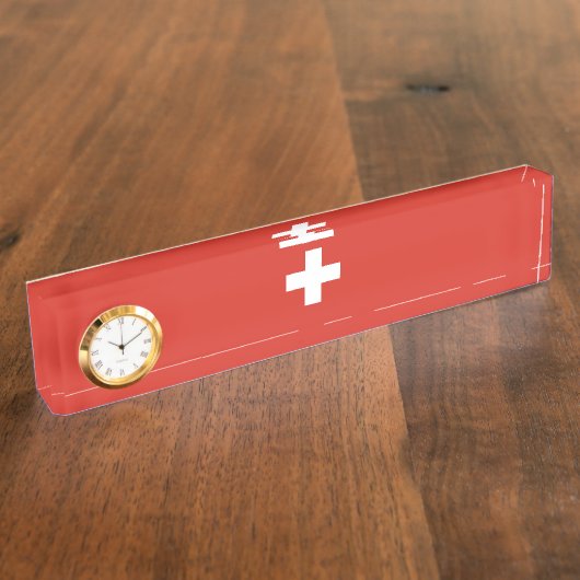 Porte-nom Pour Bureau pavillon suisse (Taille)