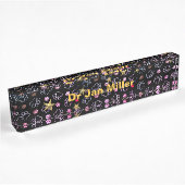 Porte-nom Pour Bureau Paws et Stars