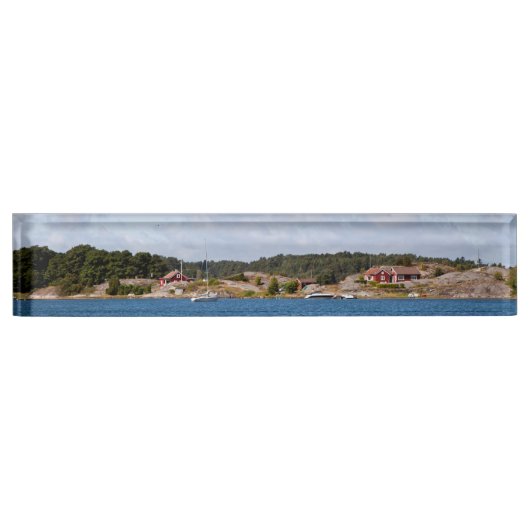 Porte-nom Pour Bureau Paysage côtier idyllique (Devant)