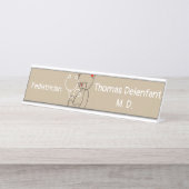 Porte-nom Pour Bureau Pédiatre - peluche - stéthoscope (Devant)