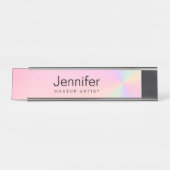 Porte-nom Pour Bureau Peintre holographique moderne en dégradé (Devant)