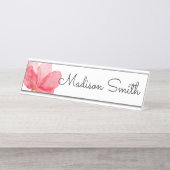 Porte-nom Pour Bureau Peinture florale aquarelle (Devant)