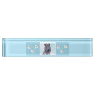 Porte-nom Pour Bureau Peinture Kerry Blue Terrier - Joli chien original