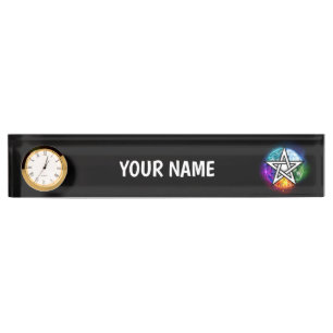 Porte-nom Pour Bureau pentagramme du Wiccan