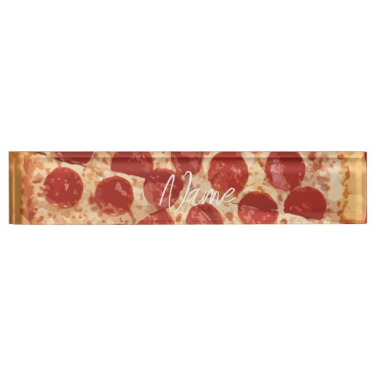 Porte-nom Pour Bureau Pepperoni Pizza Thunder_Cove (Devant)