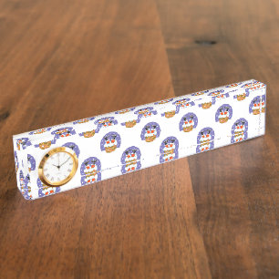 Porte-nom Pour Bureau Père Noël dans cheminée, neige, Noël, Nouvel An