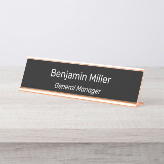 Porte-nom Pour Bureau Personalize Custom Name Title Employee Office Gold