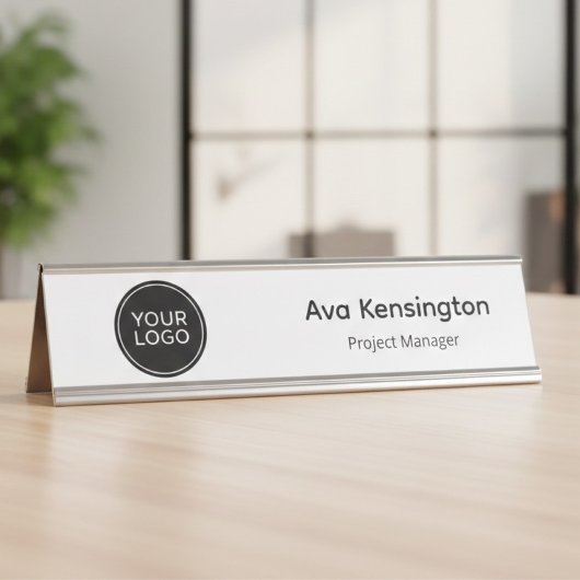 Porte-nom Pour Bureau Personalized Desk Name Plate | Custom Logo Office