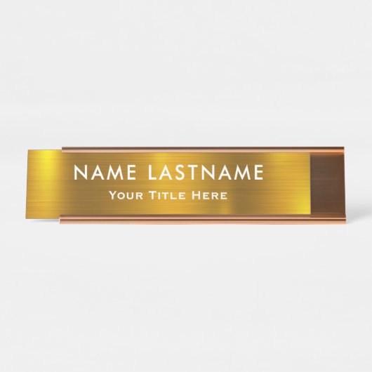 Porte-nom Pour Bureau Personalized Executive Office Custom Gold Desk (Devant)