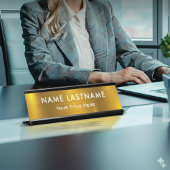 Porte-nom Pour Bureau Personalized Executive Office Custom Gold Desk