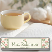 Porte-nom Pour Bureau Personalized Floral Teacher Desk Nameplate