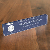 Porte-nom Pour Bureau Personalized Name Business Logo Modern Template (Taille)