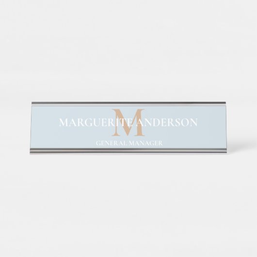 Porte-nom Pour Bureau Personalized Name Monogram (Devant)