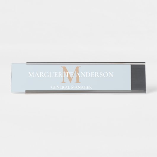 Porte-nom Pour Bureau Personalized Name Monogram (Devant)