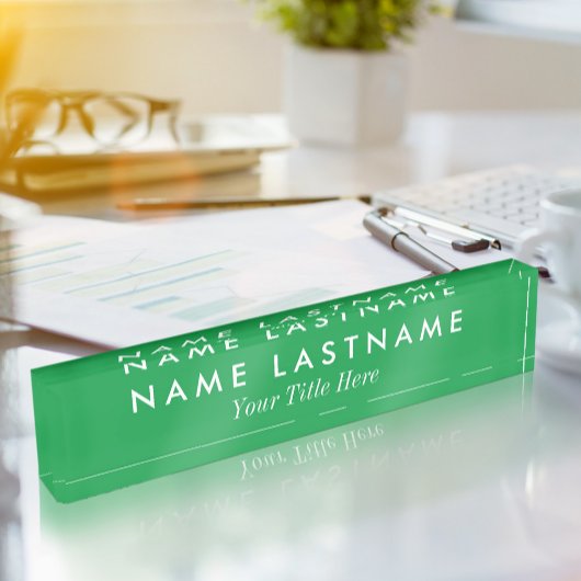 Porte-nom Pour Bureau Personnalisé Moderne Simple Clair Vert Blanc