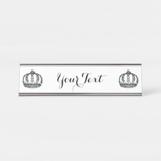 Porte-nom Pour Bureau Personnalisé "Tiara" (Devant)