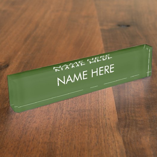 Porte-nom Pour Bureau personnaliser, modifier le nom texte forêt vert bl (Taille)