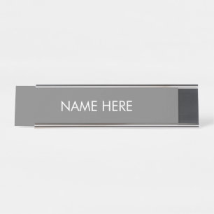 Porte-nom Pour Bureau personnaliser, modifier le nom texte gris blanc
