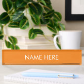 Porte-nom Pour Bureau personnaliser, modifier le nom texte orange blanc
