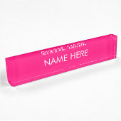 Porte-nom Pour Bureau personnaliser, modifier le nom texte rose chaud fu