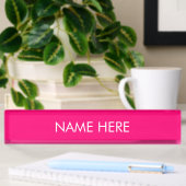 Porte-nom Pour Bureau personnaliser, modifier le nom texte rose chaud fu