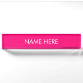Porte-nom Pour Bureau personnaliser, modifier le nom texte rose chaud fu (Devant)