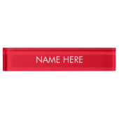 Porte-nom Pour Bureau personnaliser, modifier le nom texte rouge blanc (Devant)