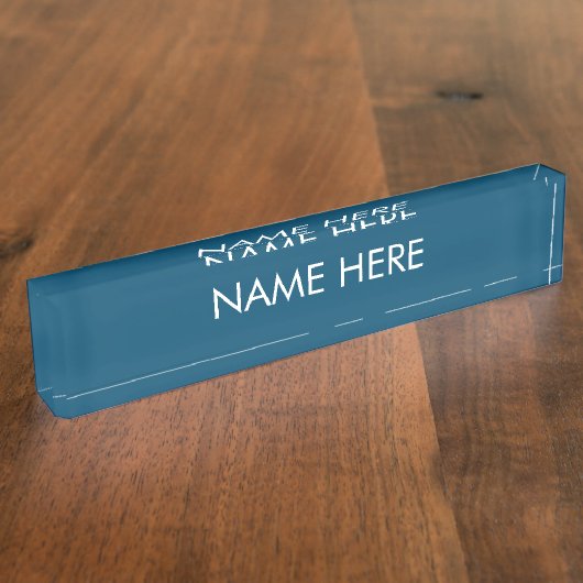 Porte-nom Pour Bureau personnaliser, modifier le nom texte turquoise ble (Taille)
