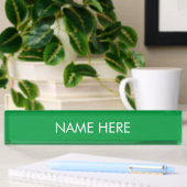 Porte-nom Pour Bureau personnaliser, modifier le nom texte vert blanc