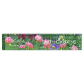 PORTE-NOM POUR BUREAU PERSONNALISER : "PEONY GARDEN" ACRYLIC DESK NAMEPL (Devant)