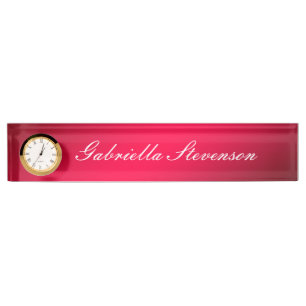 Porte-nom Pour Bureau Personnaliser professionnelle Texte rouge écriture