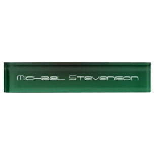 Porte-nom Pour Bureau Personnaliser Texte Professionnel Vert Moderne Pla
