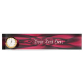 Porte-nom Pour Bureau Pétale Noir Rouge Rubis (Devant)