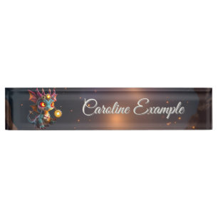 Porte-nom Pour Bureau Petit Dragon, Grande Énergie – L'Ember Clockling