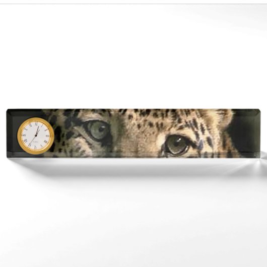 Porte-nom Pour Bureau Petit Leopard Cub (Devant)