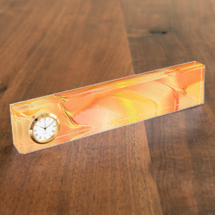 Porte-nom Pour Bureau Petit taillé dans le jaune et beaucoup d'orange