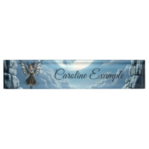 Porte-nom Pour Bureau Petite Ombre de Lune, la Féerique Gothique Mignonn