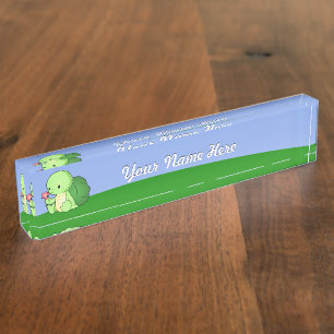 Porte-nom Pour Bureau Petite tortue mignonne