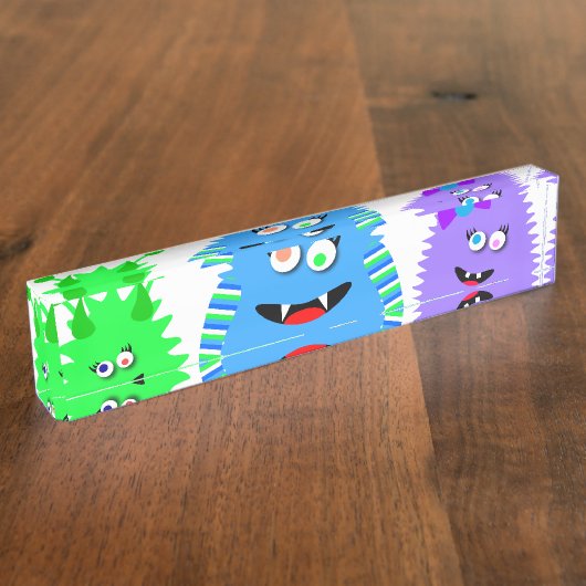 Porte-nom Pour Bureau Petits monstres mignons (Taille)