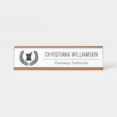 Porte-nom Pour Bureau Pharmaciste Élégant Personnalisé Employé de la pha (Devant)