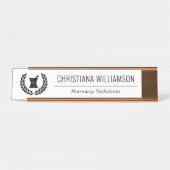 Porte-nom Pour Bureau Pharmaciste Élégant Personnalisé Employé de la pha (Devant)