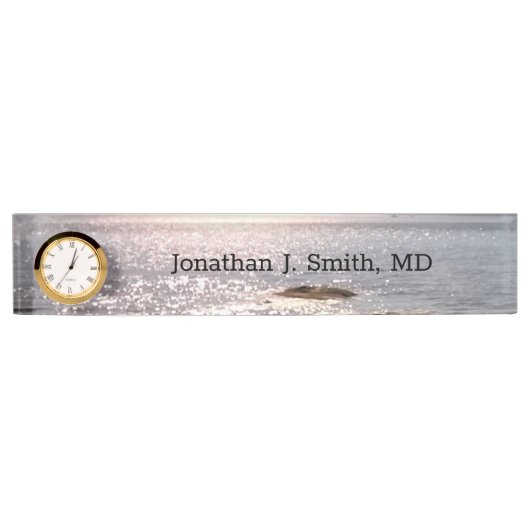 Porte-nom Pour Bureau Photo de l'océan Atlantique Sparkling Sea (Devant)