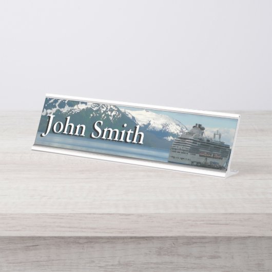 Porte-nom Pour Bureau Photographie de voyage de croisière en Alaska (Devant)
